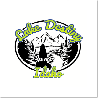 Lake Destiny, Idaho (Black) Posters and Art